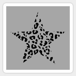 Cutout Black Leopard Print Star Magnet